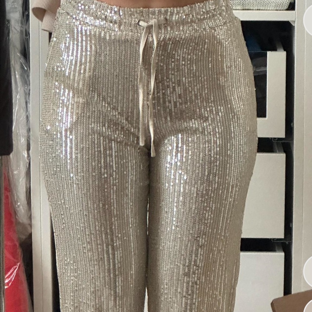 Never Worn - One Size High Rise Pull-On Sequin Pants!